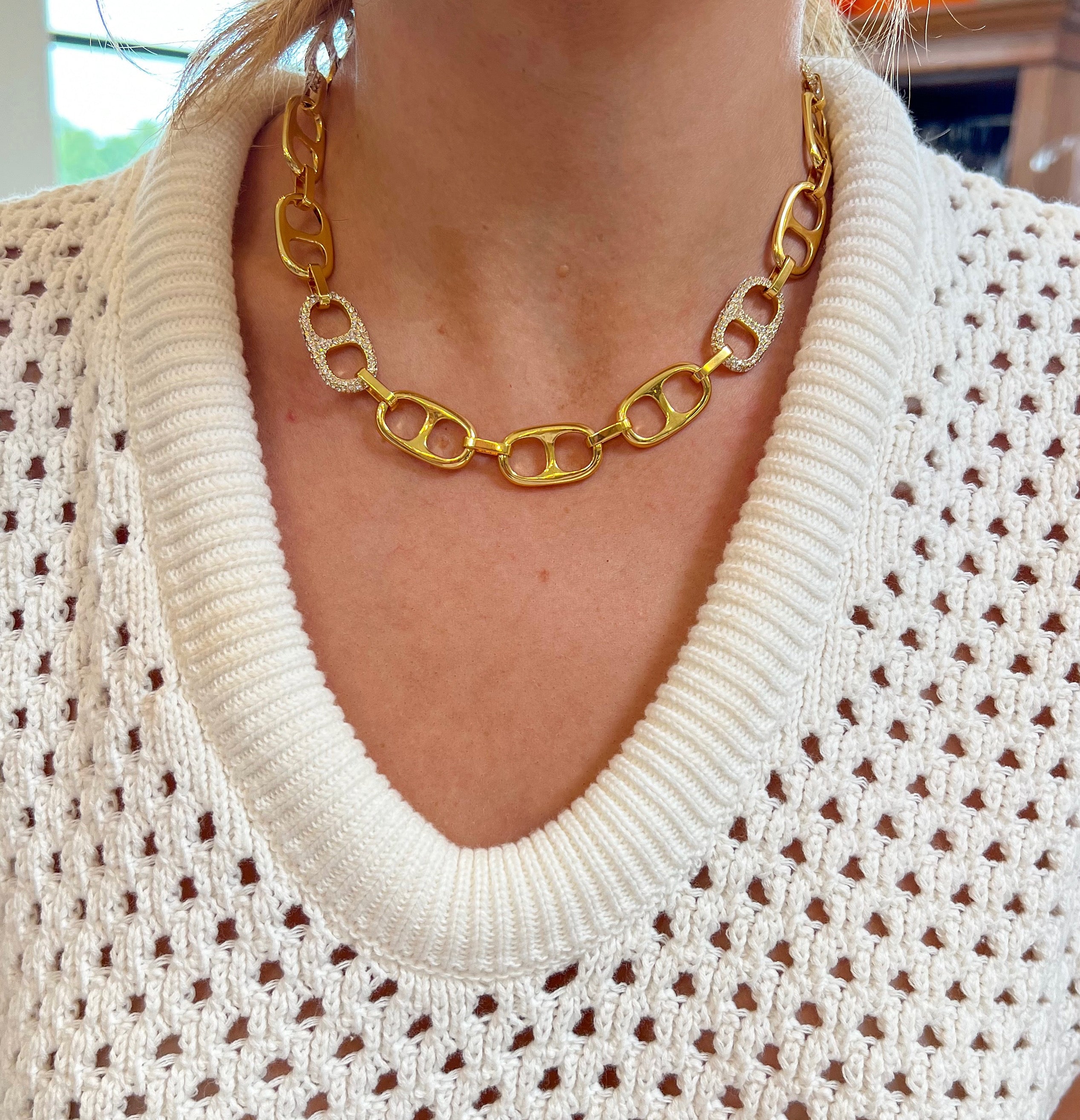 Double Crystal Necklace