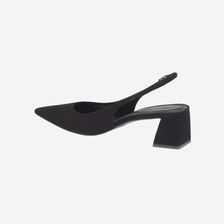 Robyn Slingback Pump- Black Nubuck