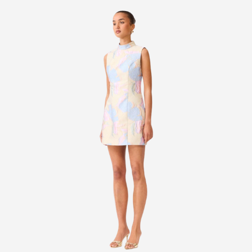 Marlene Shift Mini Dress- Gold Multi