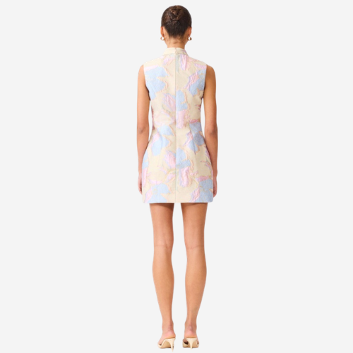 Marlene Shift Mini Dress- Gold Multi
