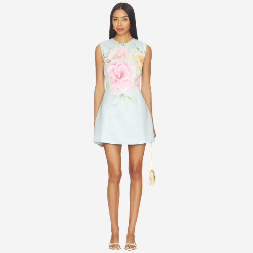 Harper Mini Dress- Baby Blue Floral