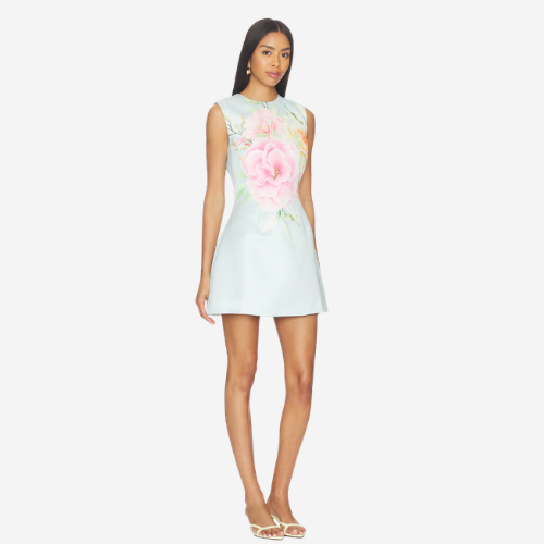 Harper Mini Dress- Baby Blue Floral
