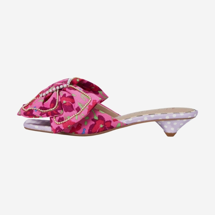 Aylah Kitten Heel- Pink Floral