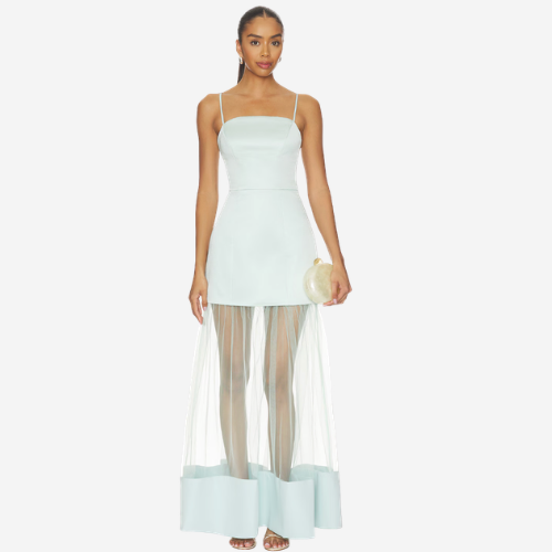 Marcella Strapless Gown- Seagreen