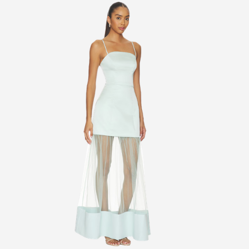 Marcella Strapless Gown- Seagreen