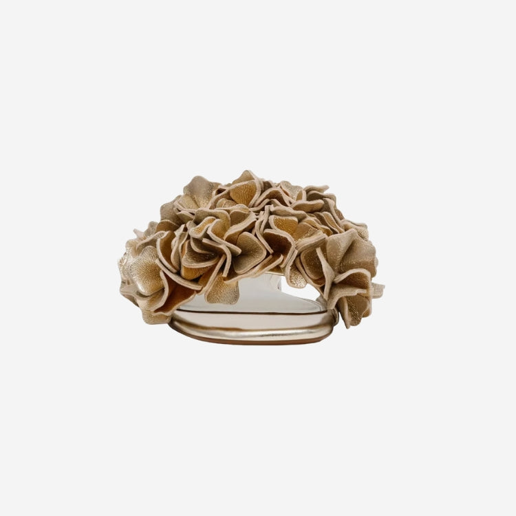 Flo Leather Sandal- Gold