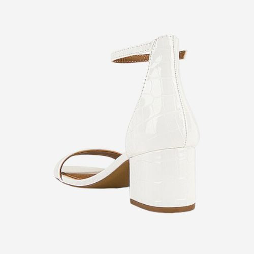 Irenee White Crocco Sandal