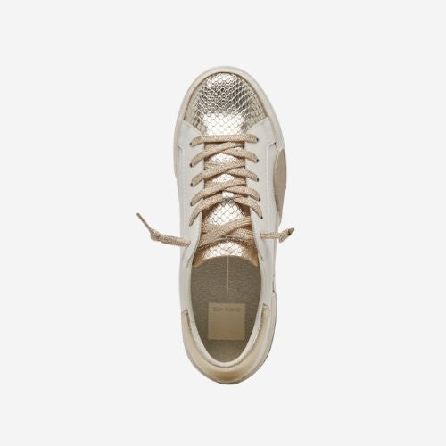 Zina Sneaker- White/ Gold Leather