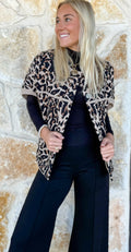 Faux Fur Leopard Cardigan