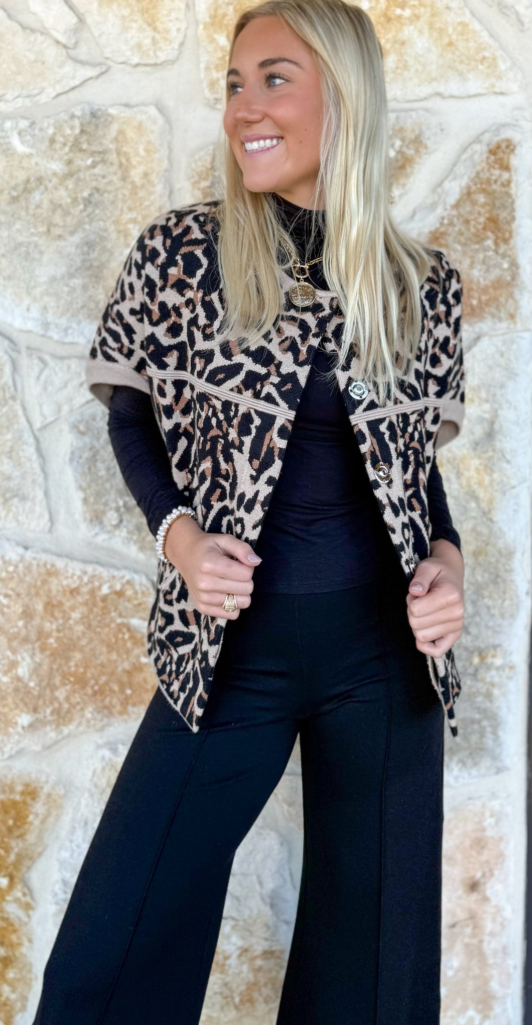 Faux Fur Leopard Cardigan