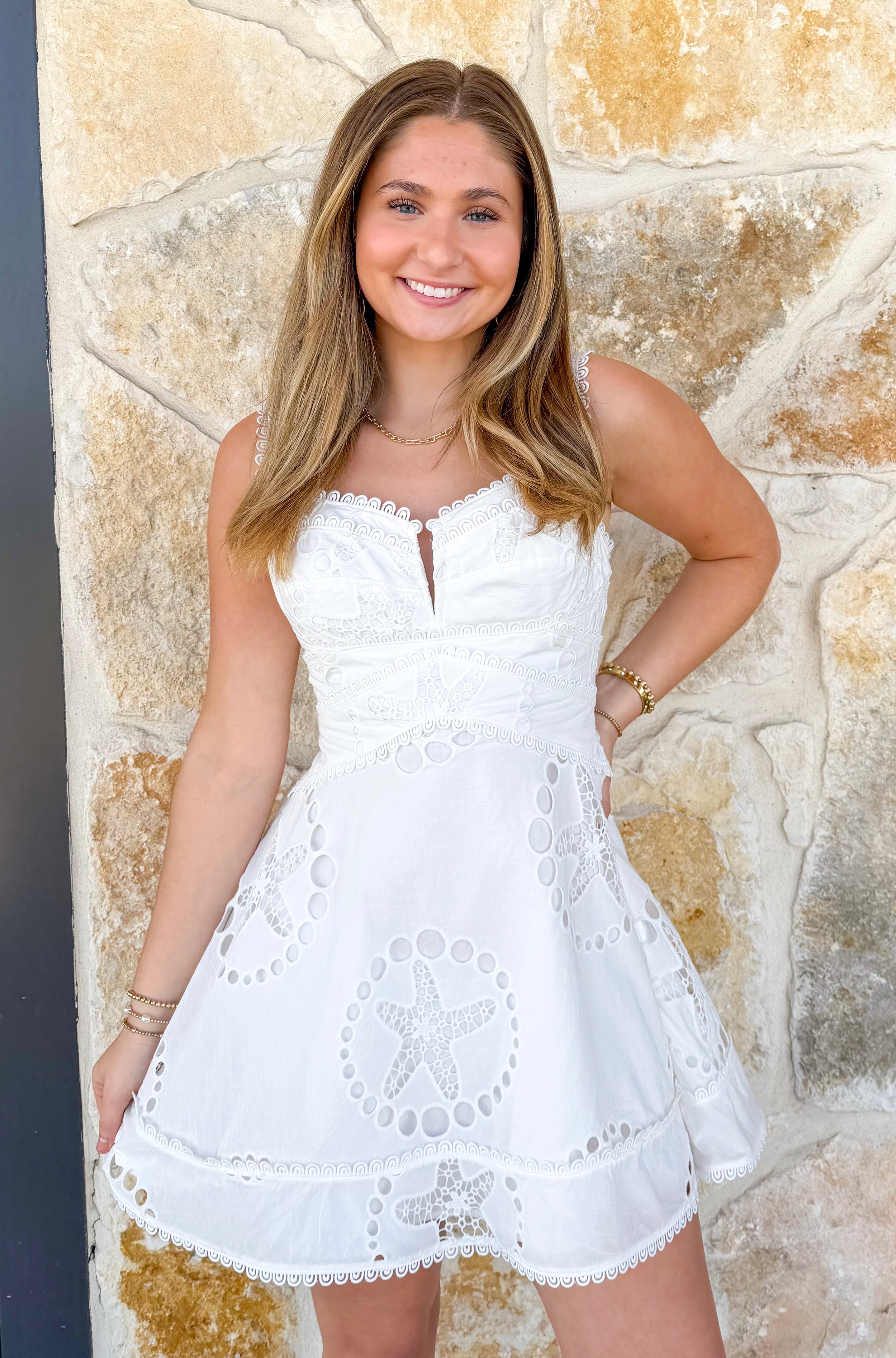 Starfish Eyelet Mini Dress