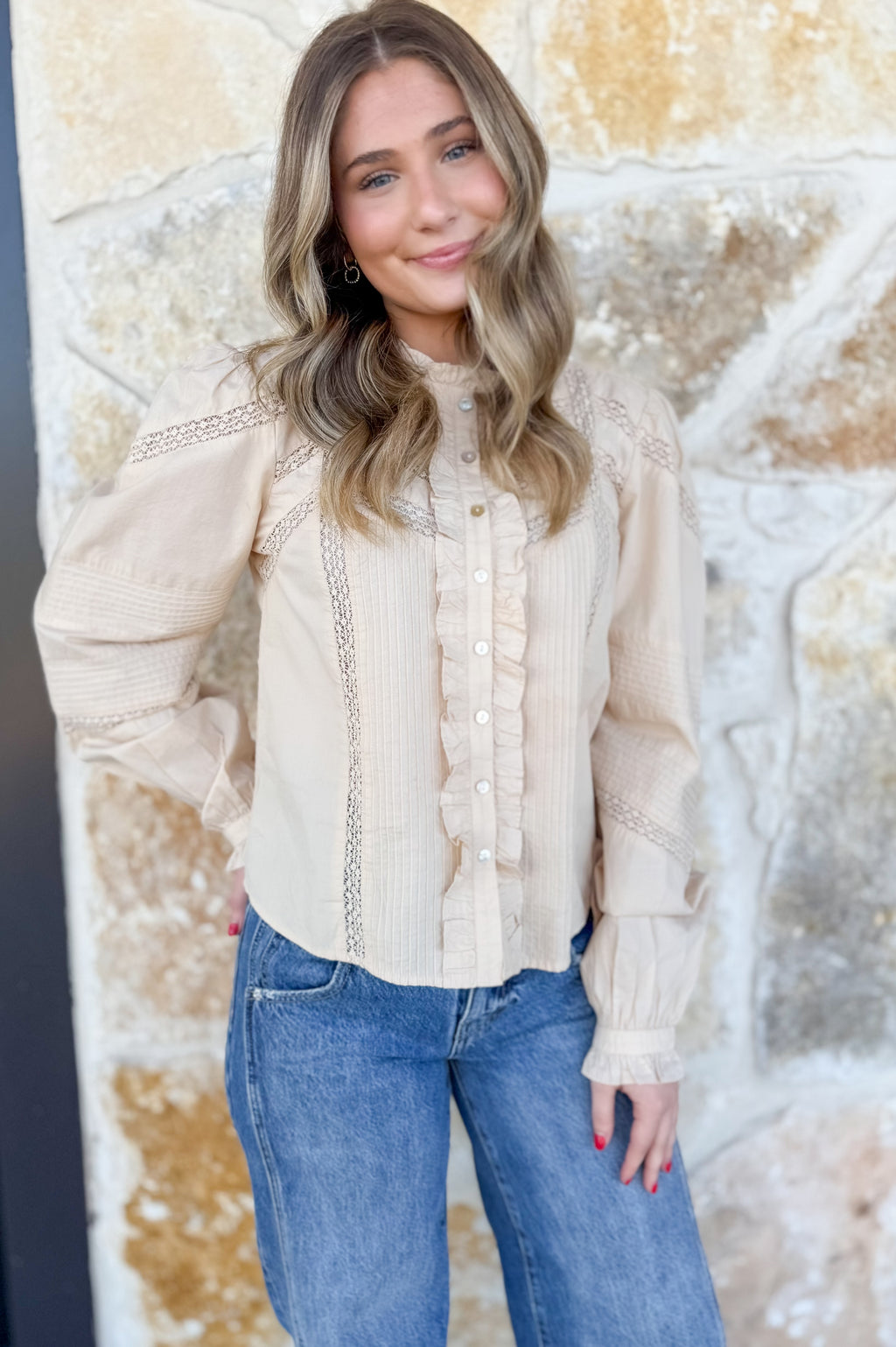 Love the Label Lace Ruffle Top