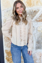 Load image into Gallery viewer, Love the Label Lace Ruffle Top

