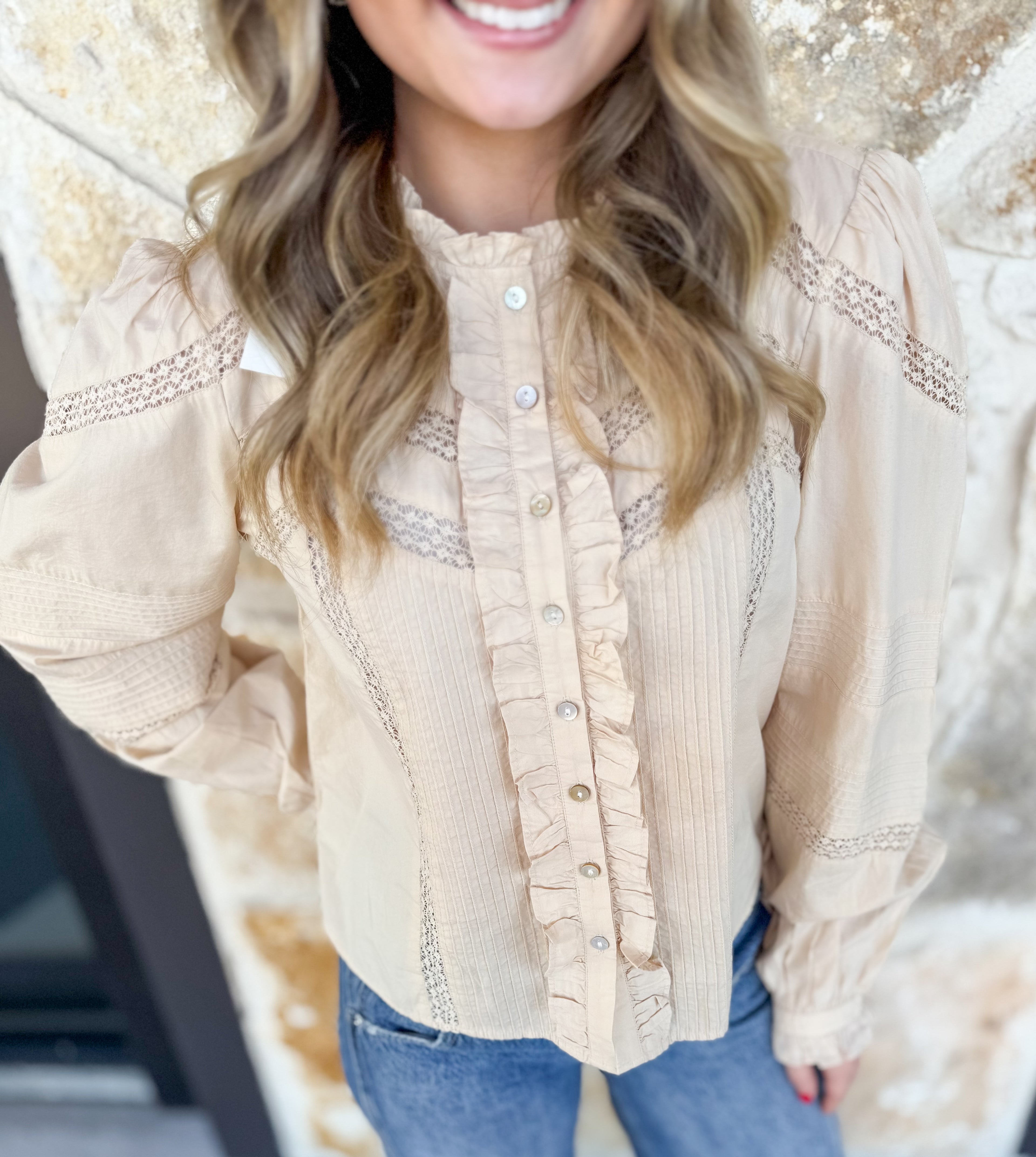 Love the Label Lace Ruffle Top