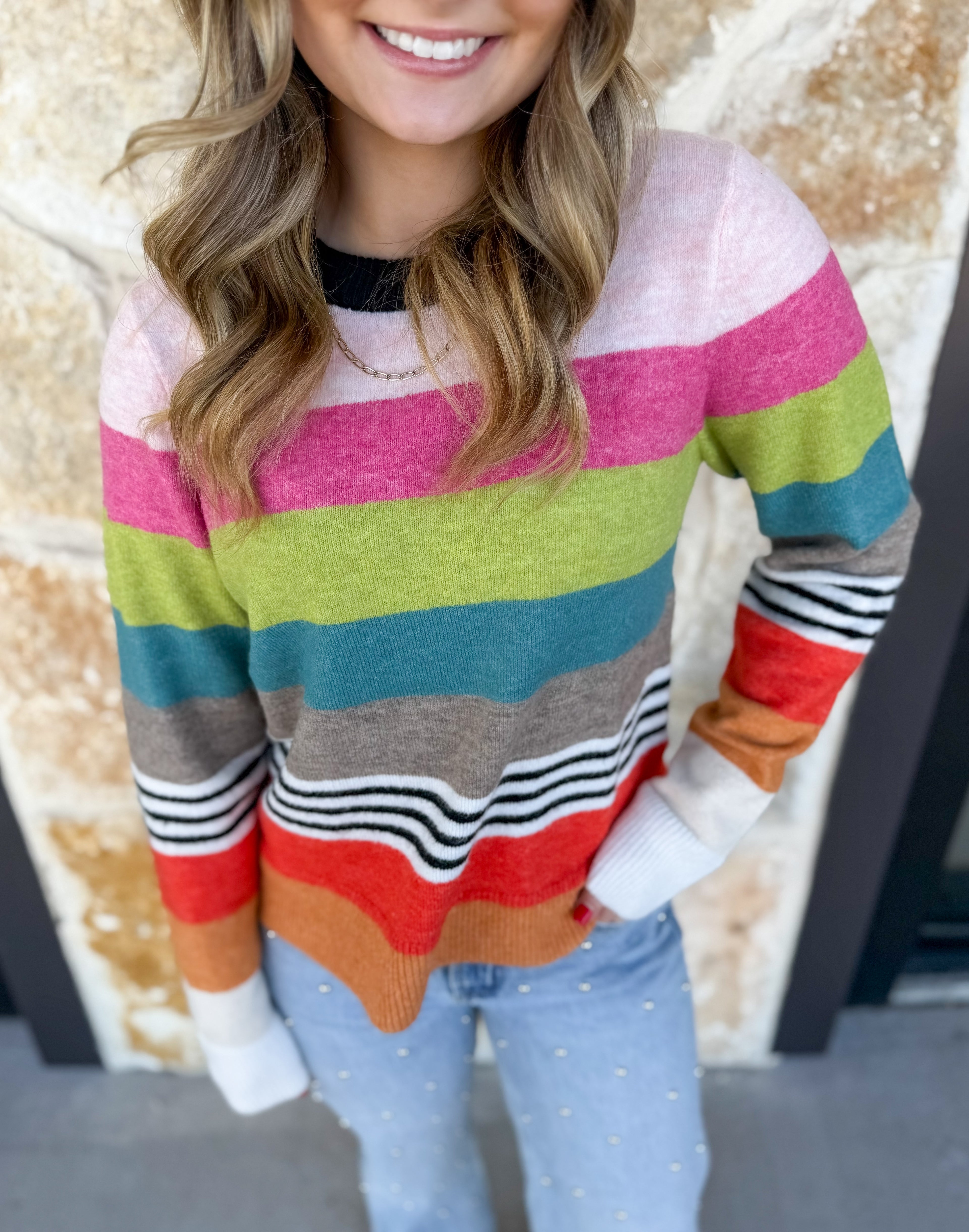 Irene Stripe Crew Sweater