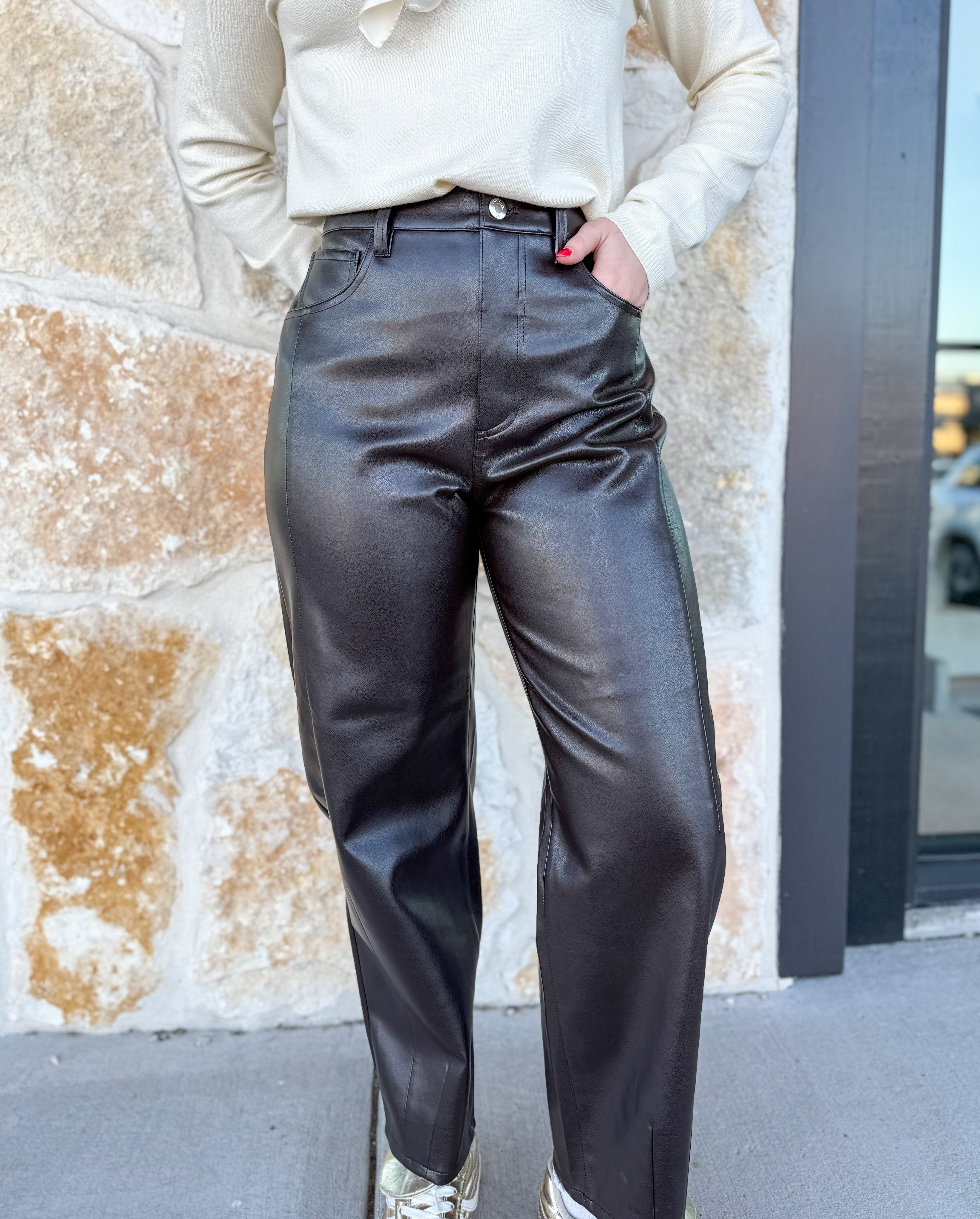 Eli French Toast Leather Pant