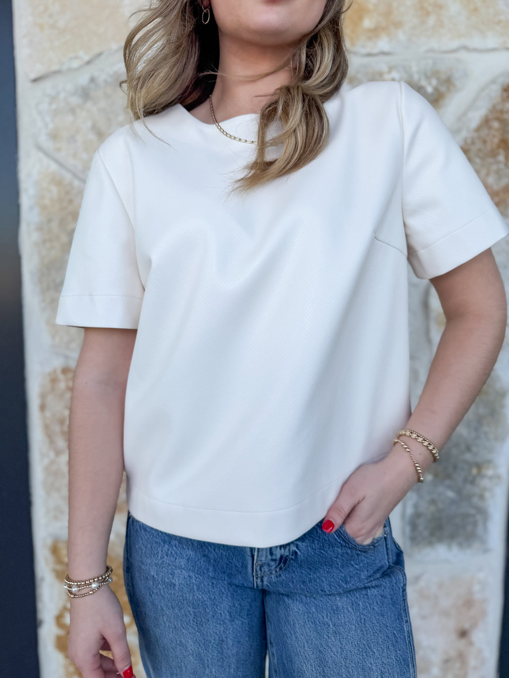 Perforated Leather Top