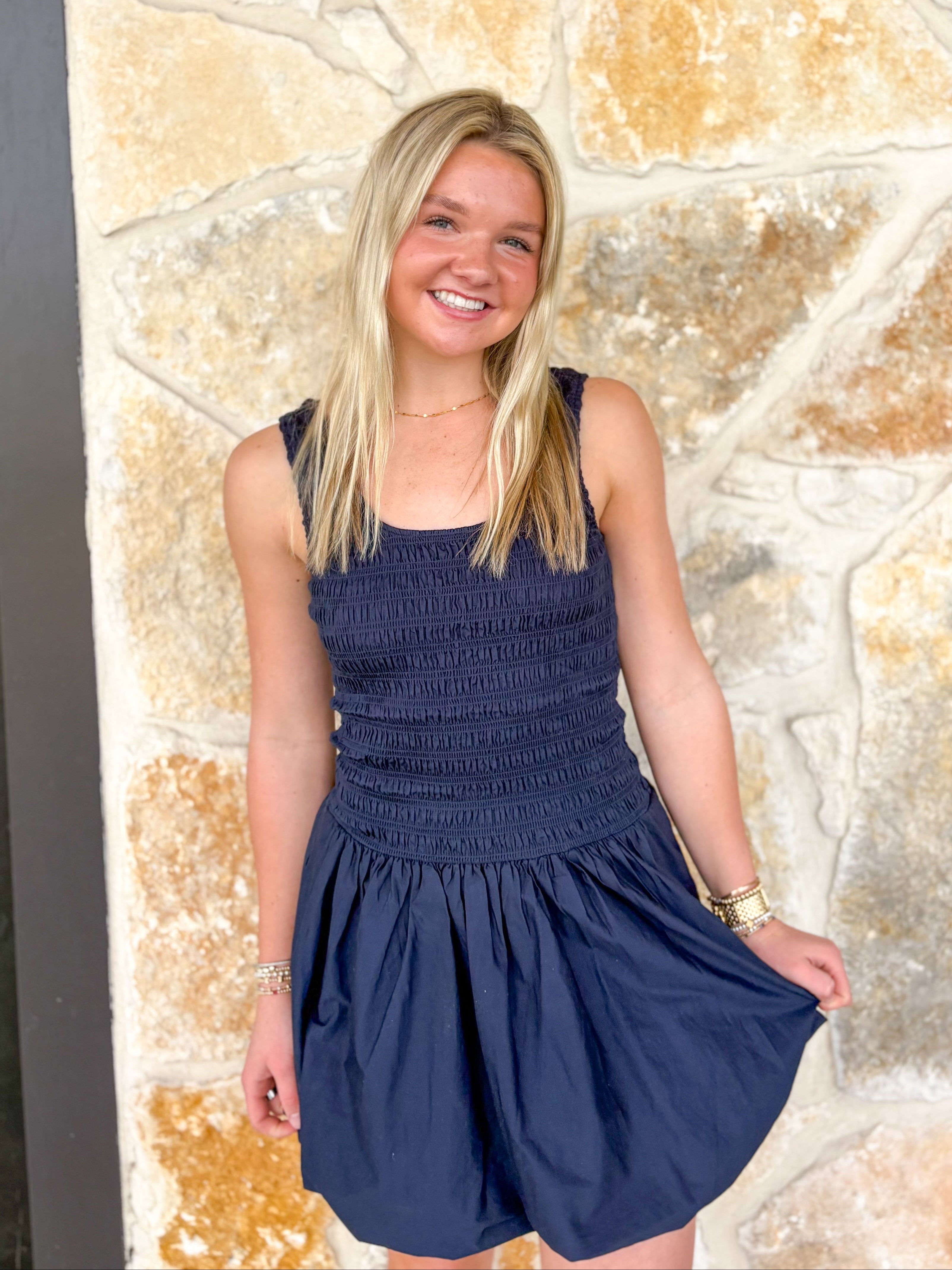 Ilona Bubble Hem Mini Dress