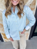 Margot Long Sleeve Striped Button Down