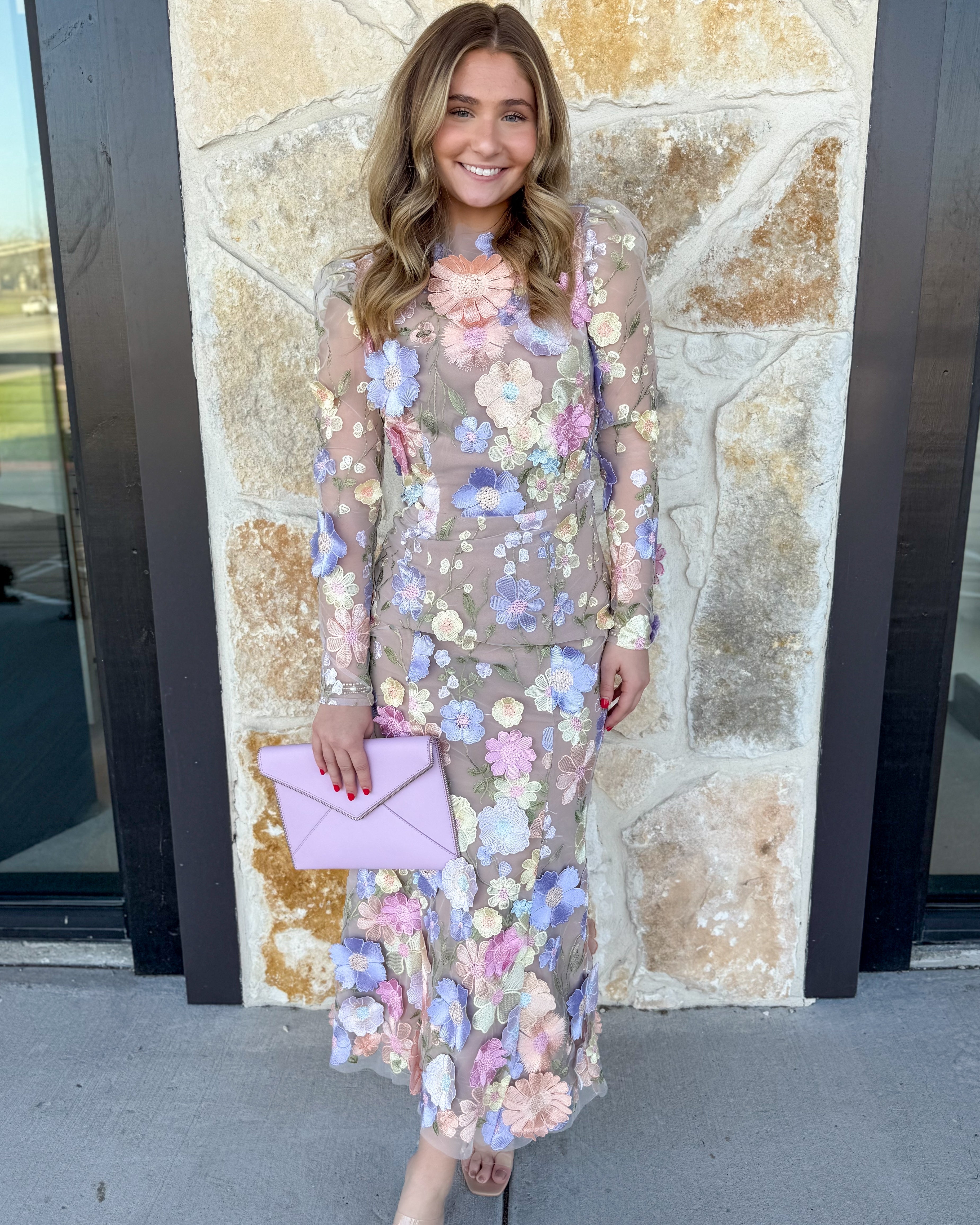 Shannon 3D Floral Midi Dress