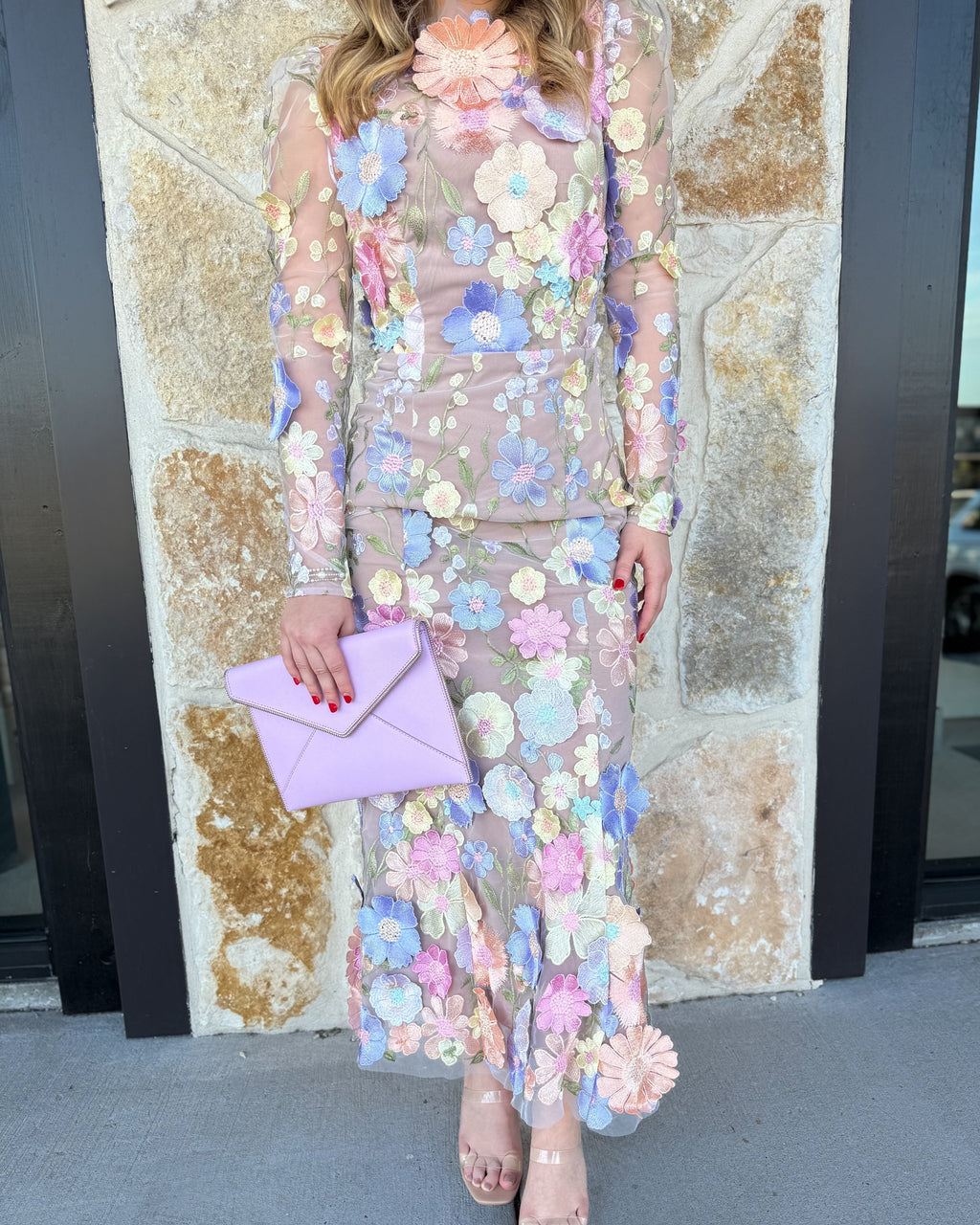 Shannon 3D Floral Midi Dress
