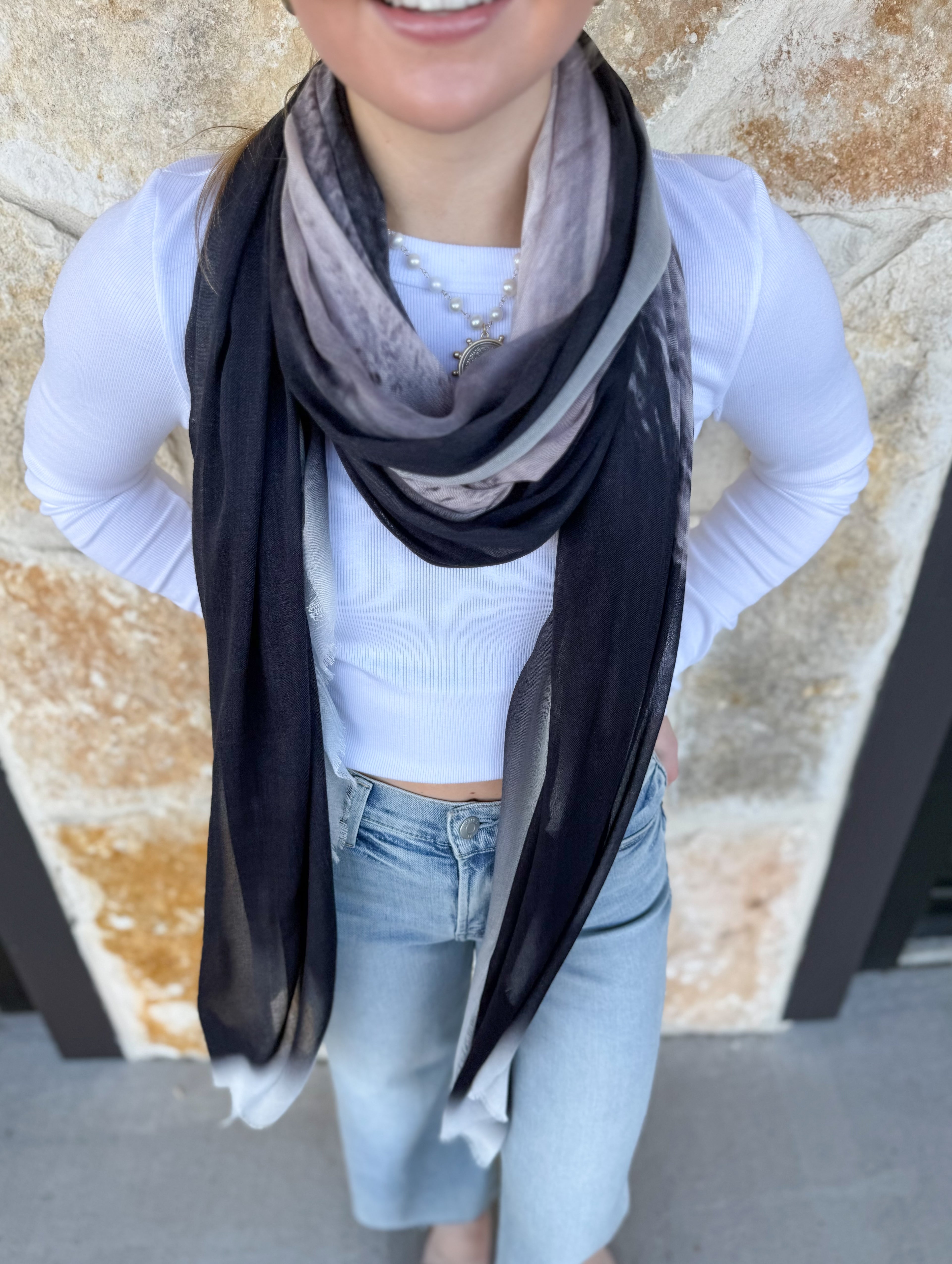 White Stallion Cashmere Scarf