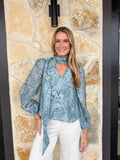Blue Floral Faye Top