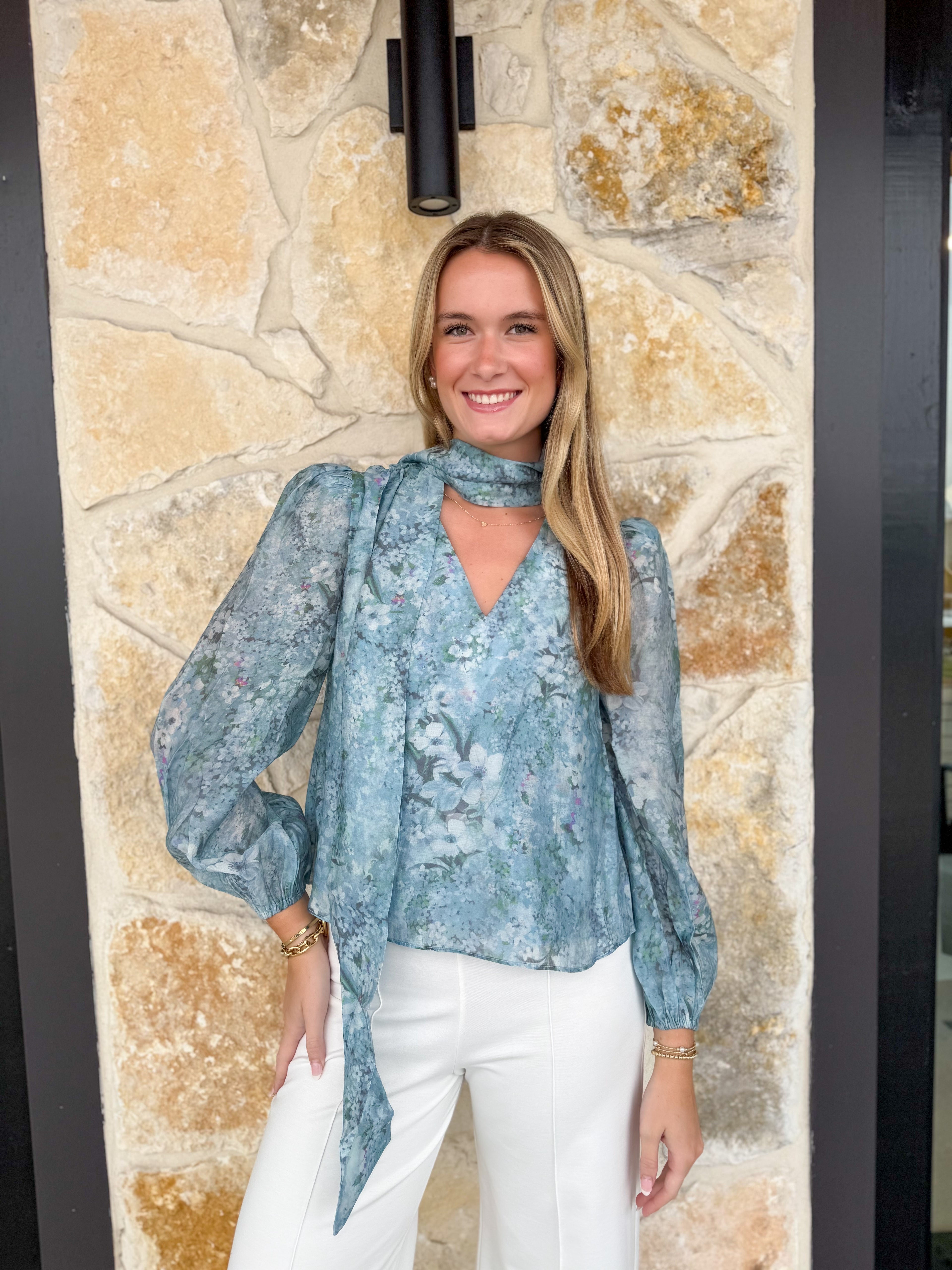 Blue Floral Faye Top