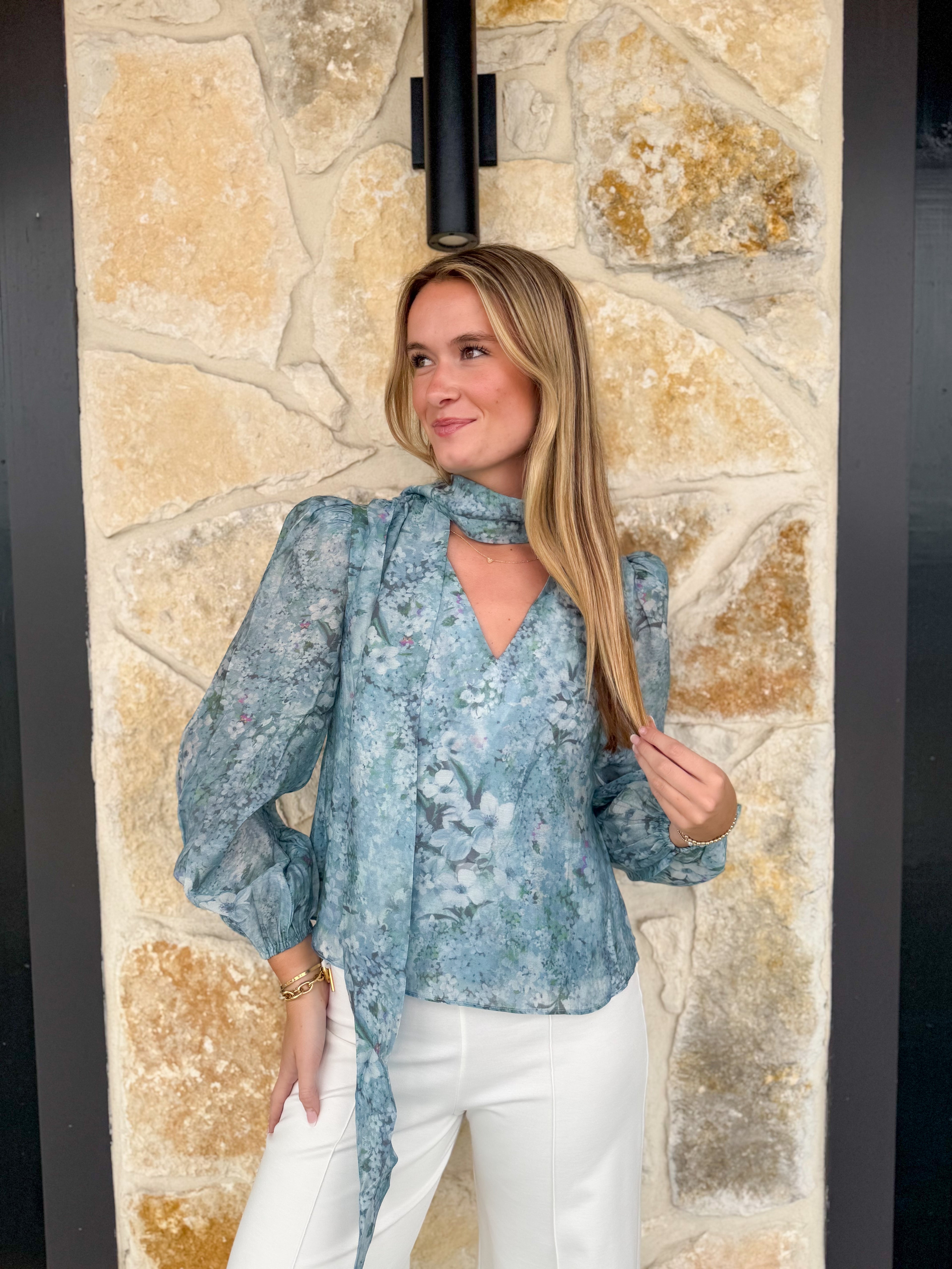 Blue Floral Faye Top