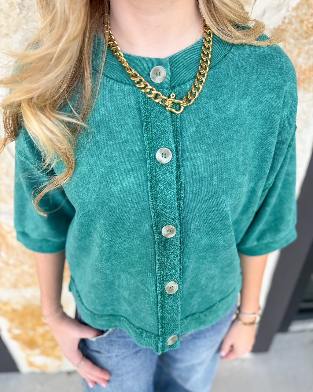 Marlow Cardigan Top- Green
