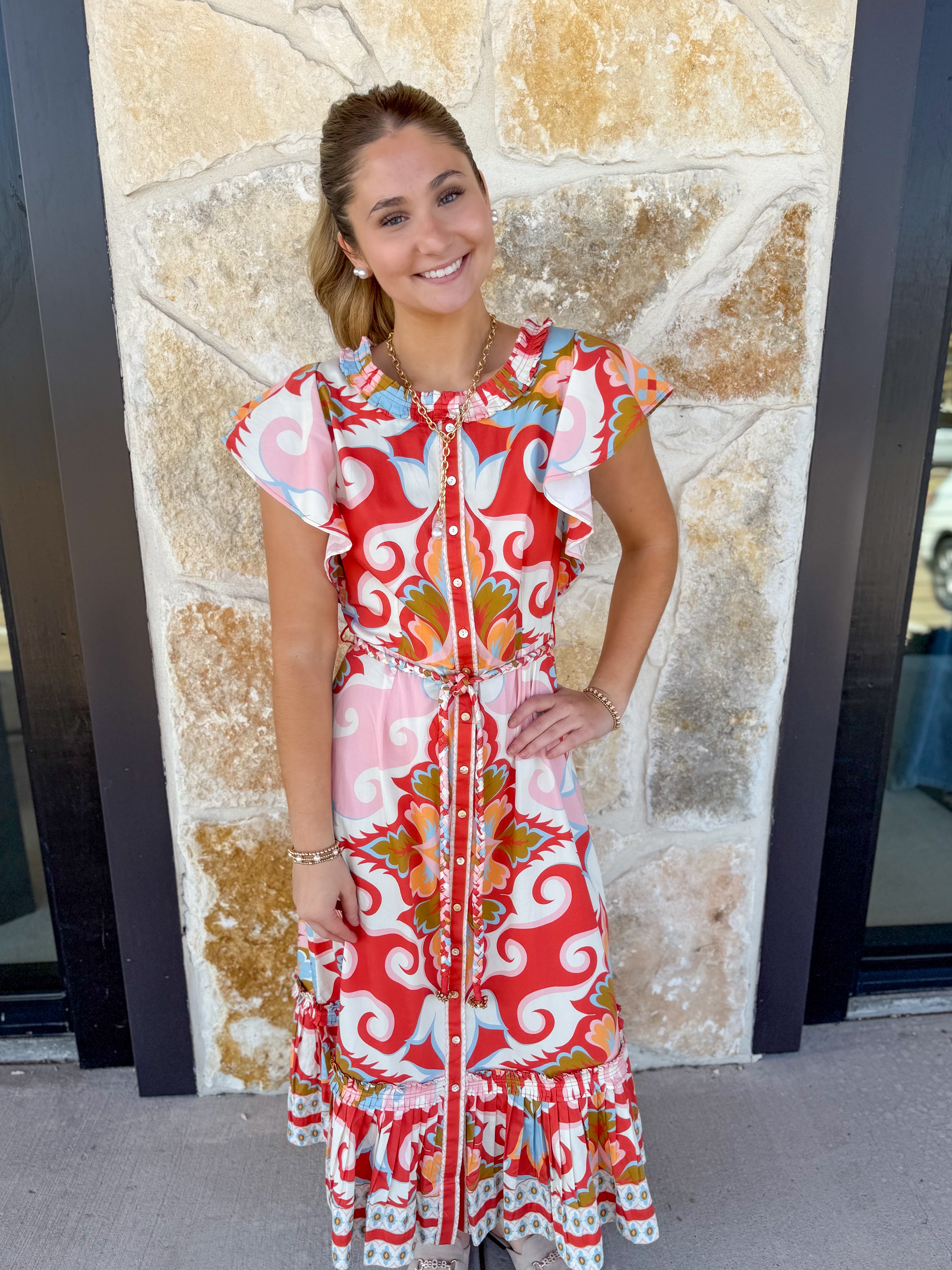 Ella Midi Dress- Rosetti Print