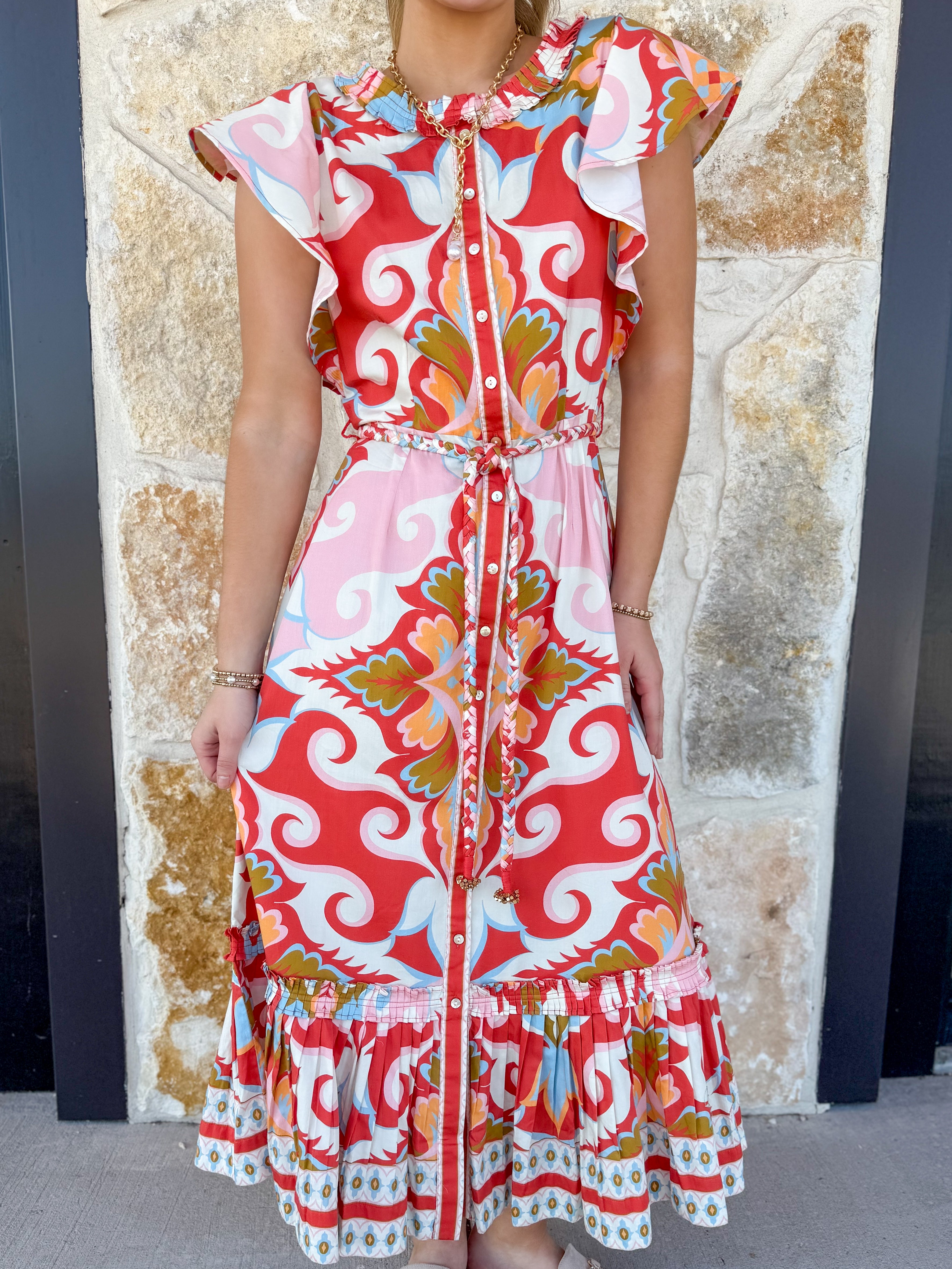 Ella Midi Dress- Rosetti Print