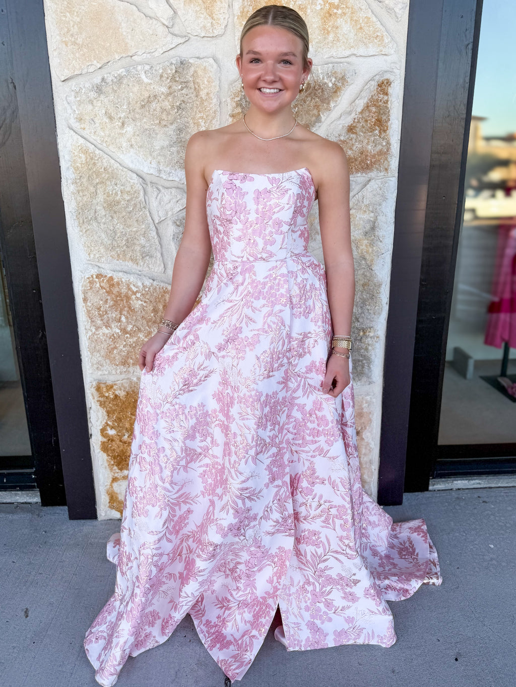 Floral A-Line Sparkle Dress