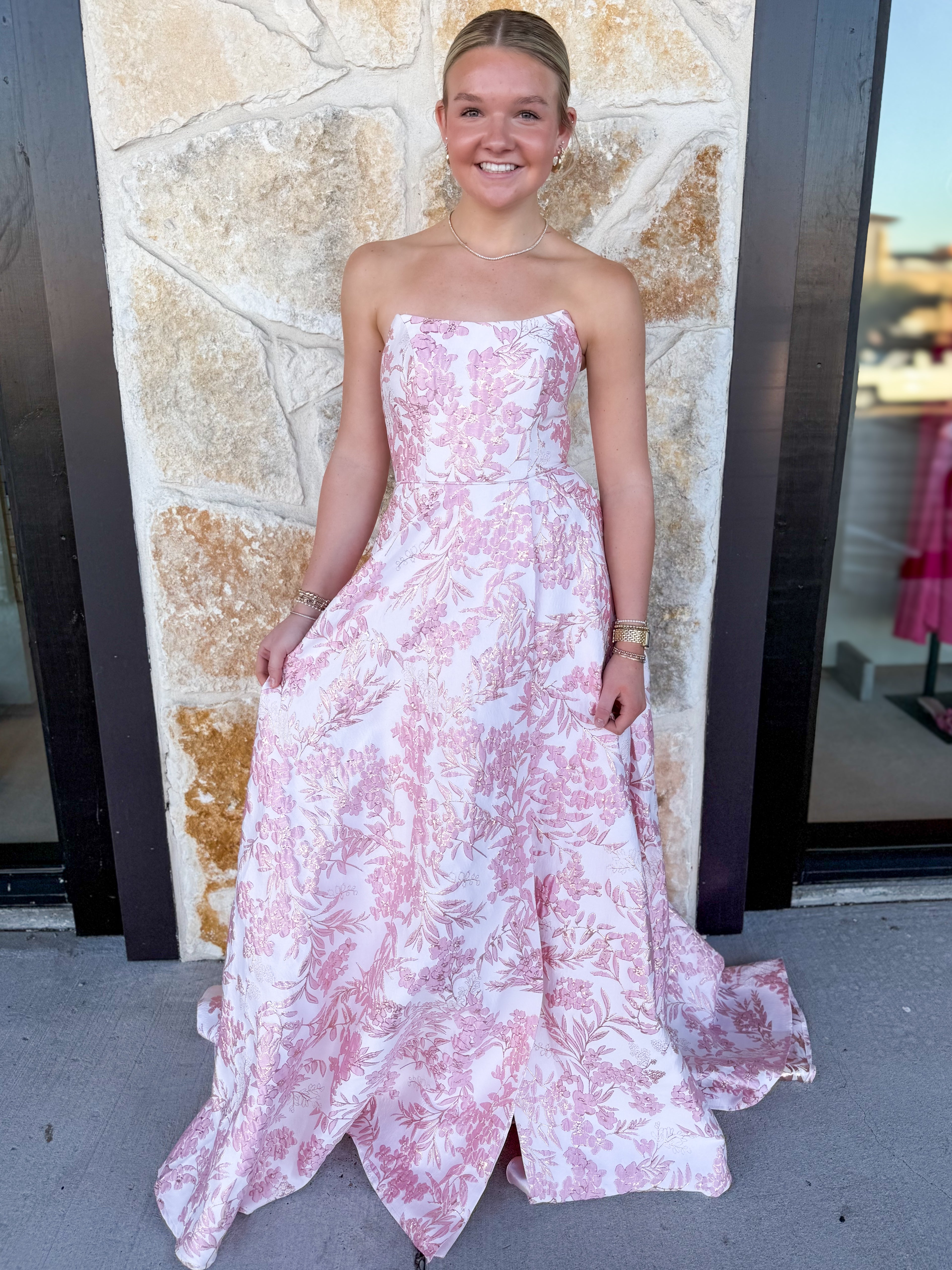 Floral A-Line Sparkle Dress