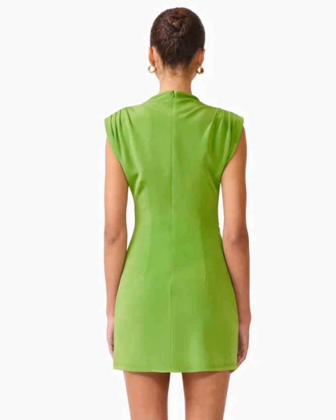 Marisol High Neck Mini Dress- Green